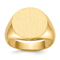 14k 15.5x15.0mm Round Open Back Signet Ring, Size 8, 63.75 mm