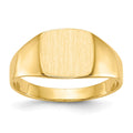 10k 8.5x9.0mm Square Closed Back Signet Ring, Size 7