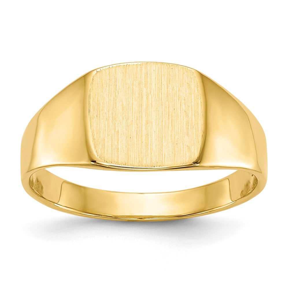 10k 8.5x9.0mm Square Closed Back Signet Ring, Size 7