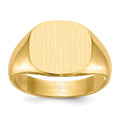 14k 13.5x12.0mm Cushion Open Back Mens Signet Ring, Size 10, 37.15 mm