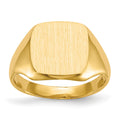 14k 10.0x10.0mm Cushion Open Back Signet Ring, Size 5