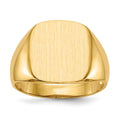 14k 13.5x15.0mm Cushion Open Back Mens Signet Ring, Size 10, 41.68 mm