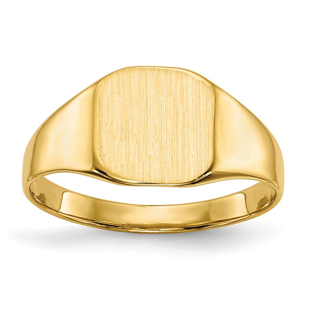 14k 8.5x8.5mm Octagon Closed Back Signet Ring, Size 6