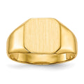 14k 9.5x9.5mm Octagon Closed Back Signet Ring, Size 6