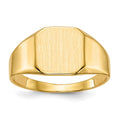 14k 11.0x11.0mm Octagon Closed Back Mens Signet Ring, Size 10