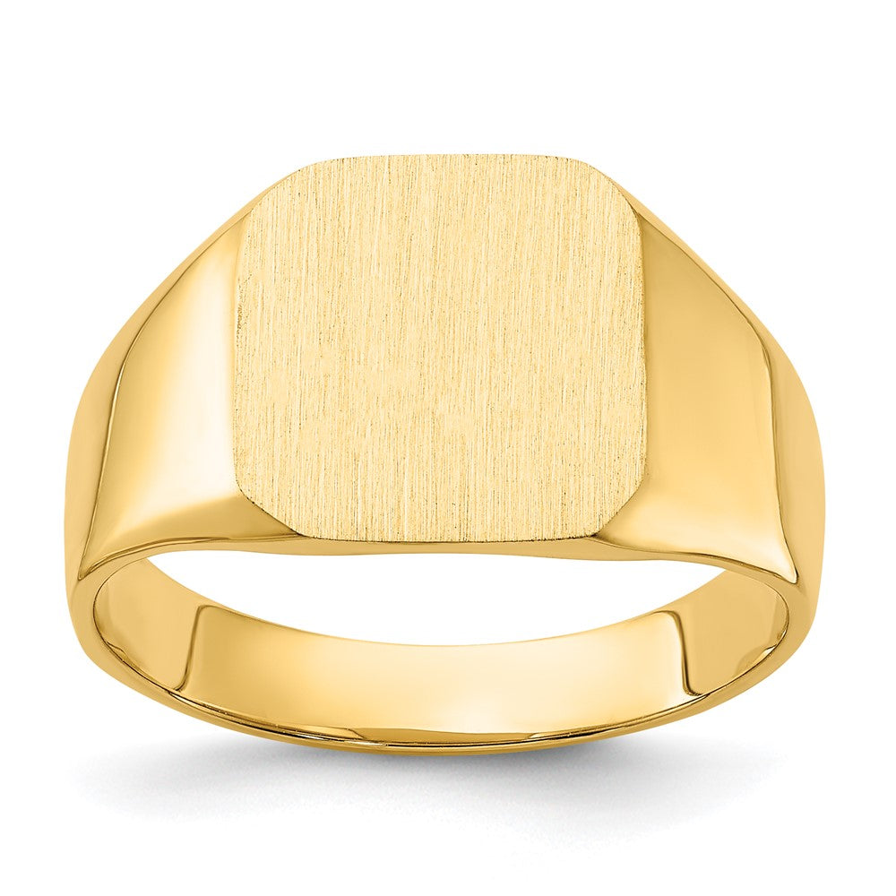 14k 13.0x12.0mm Octagon Closed Back Mens Signet Ring, Size 10