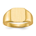 14k 11.0x11.0mm Octagon Open Back Mens Signet Ring, Size 10