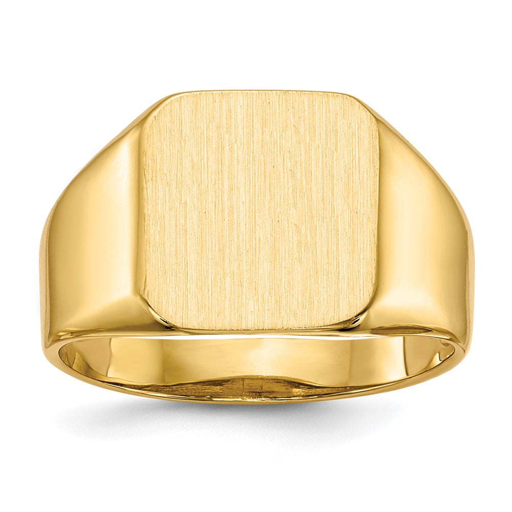 14k 12.5x13.0mm Octagon Open Back Mens Signet Ring, Size 10, 41.24 mm