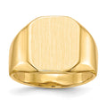 14k 13.0x15.5mm Octagon Open Back Mens Signet Ring, Size 10, 58.84 mm
