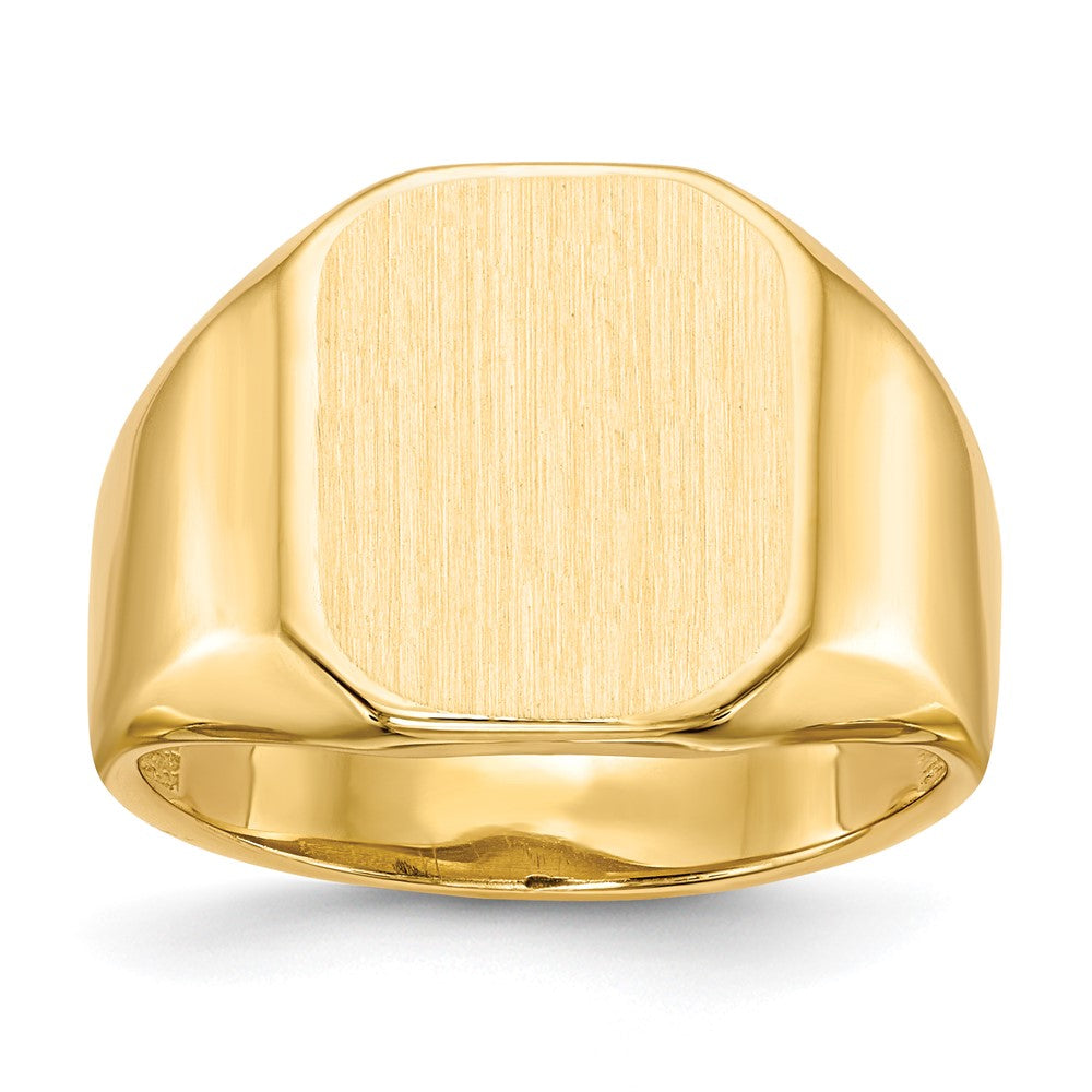 14k 13.0x15.5mm Octagon Open Back Mens Signet Ring, Size 10, 58.84 mm