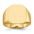14k 15.0x17.0mm Octagon Open Back Mens Signet Ring, Size 10
