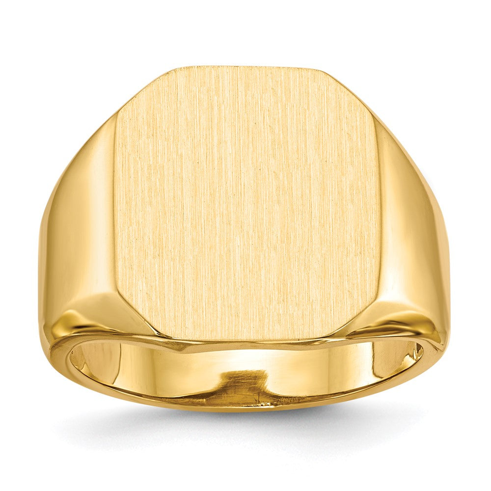 14k 15.0x17.0mm Octagon Open Back Mens Signet Ring, Size 10