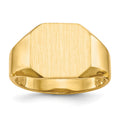 14k 12.5x11.0mm Octagon Open Back Signet Ring, Size 8
