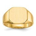 14k 12.5x11.0mm Octagon Closed Back Signet Ring, Size 8