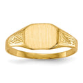 14k 8.5x7.0mm Octagon Open Back Signet Ring, Size 6