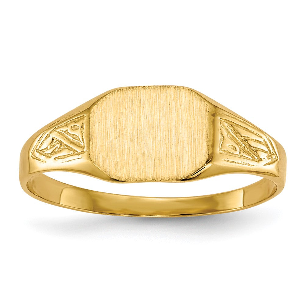 14k 8.5x7.0mm Octagon Open Back Signet Ring, Size 6