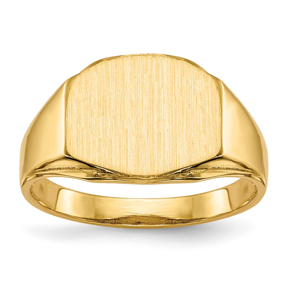 14k 11.5x8.5mm Hexagon Open Back Signet Ring