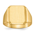14k 12.5x15.0mm Octagon Closed Back Mens Signet Ring, Size 10