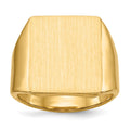 14k 15.0x17.0.0mm Rectangle Closed Back Mens Signet Ring, Size 10