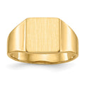 14k 8.5x9.0mm Square Open Back Signet Ring, Size 6, 27.62 mm