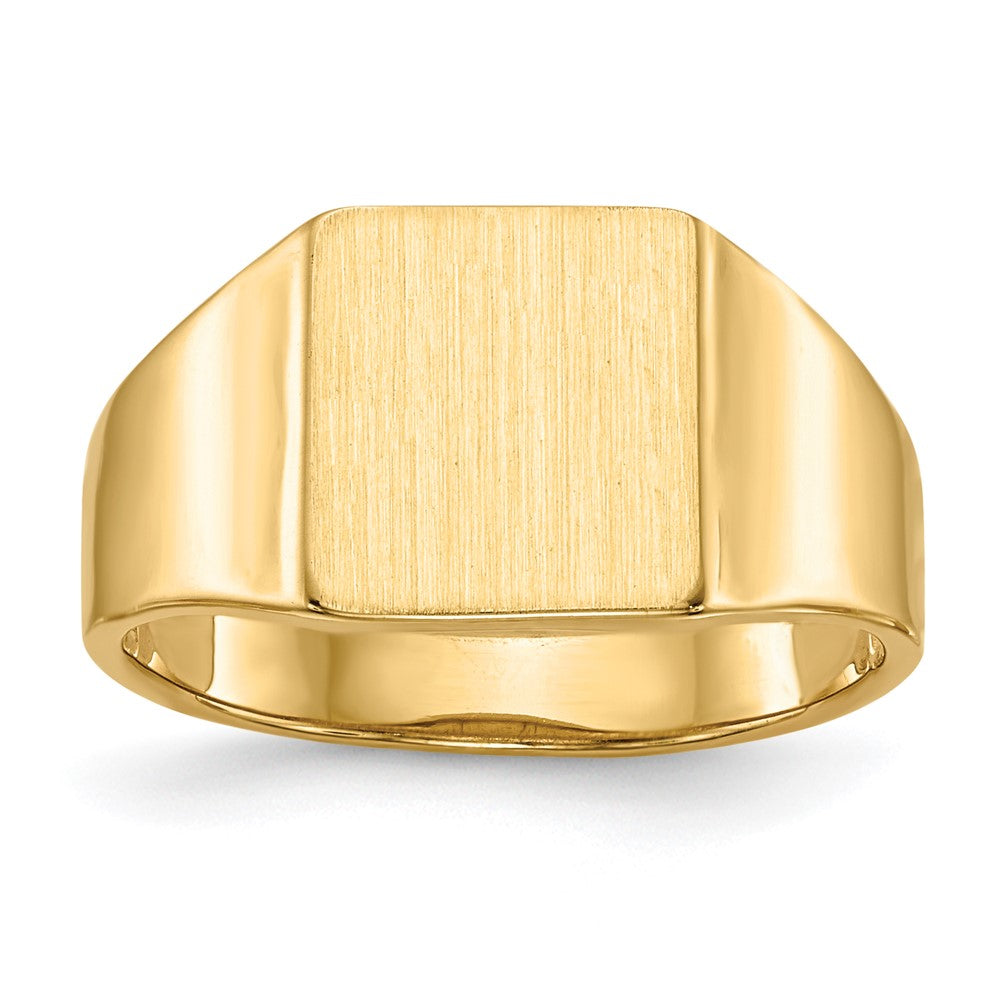 14k 8.5x9.0mm Square Open Back Signet Ring, Size 6, 27.62 mm
