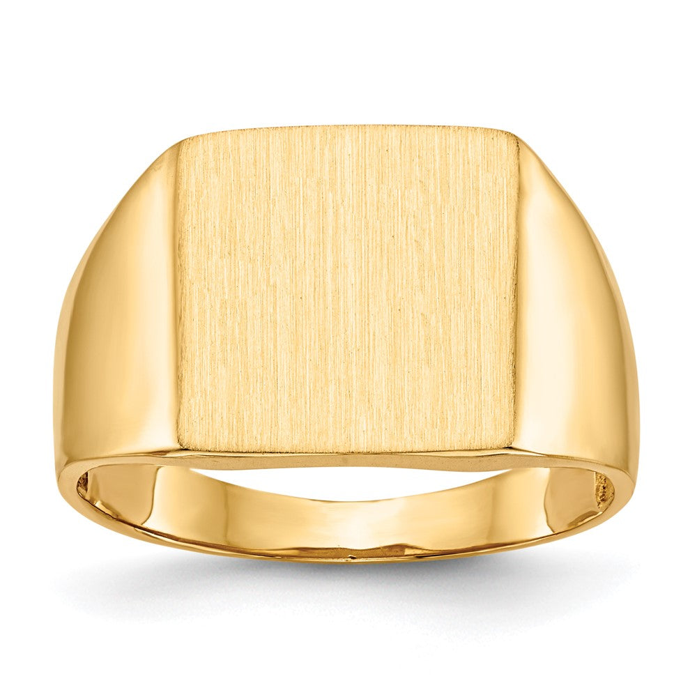 10k 13.0x13.0mm Square Open Back Mens Signet Ring