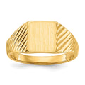 14k 8.0x6.5mm Open Back Size 4 Childs Rectangular Signet Ring, 19.92 mm