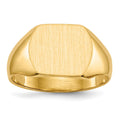 14k 12.0x10.5mm Closed Back Signet Ring, Size 8