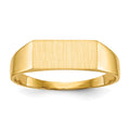 14k 12.0x5.5mm Rectangle Closed Back Signet Ring, Size 8, 33.65 mm