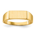 14k 12.0x5.5mm Rectangle Open Back Signet Ring, Size 8, 23.81 mm