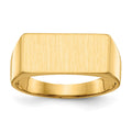 10k 8.0x16.5mm Rectangle Open Back Mens Signet Ring, Size 9