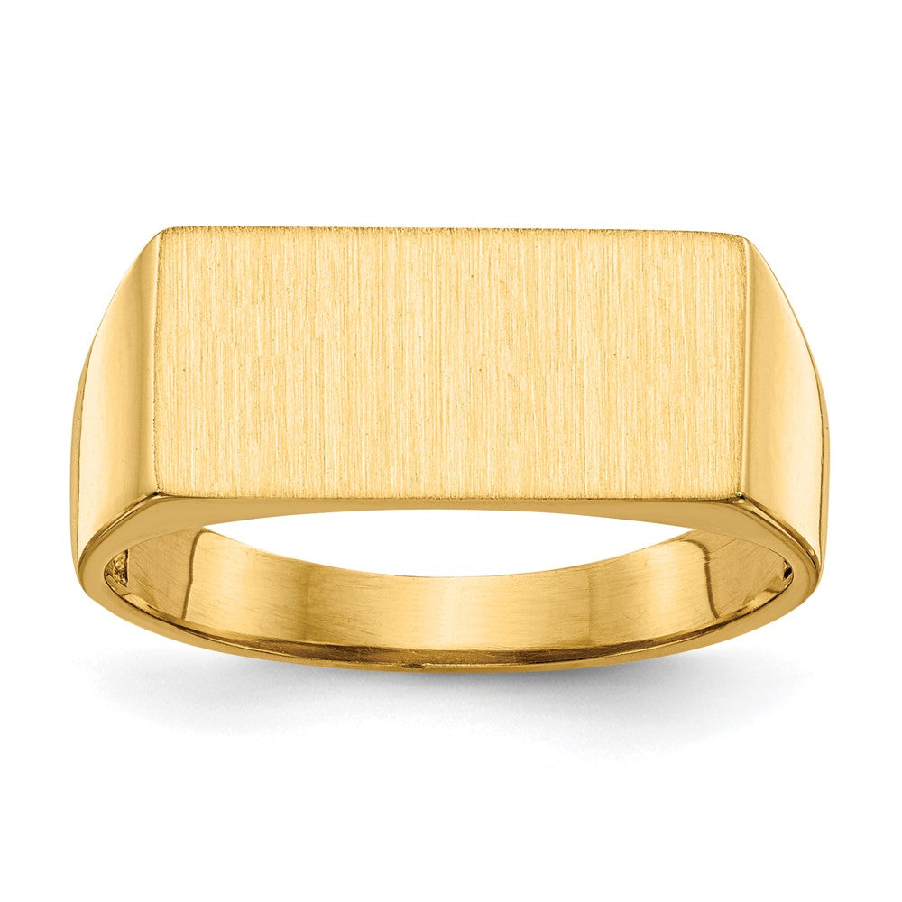 10k 8.0x16.5mm Rectangle Open Back Mens Signet Ring, Size 9