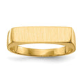 14k 16.5x5.0mm Rectangle Closed Back Signet Ring