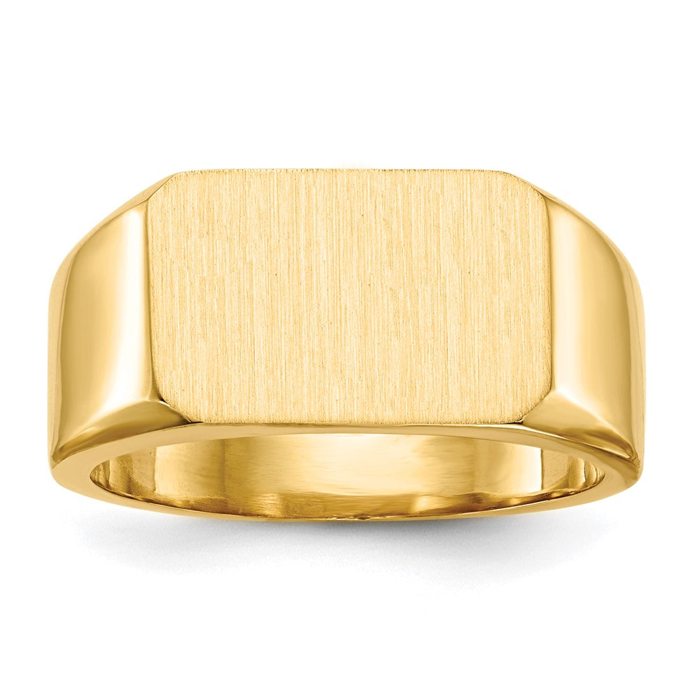 10k 10.0x15.0mm Rectangle Closed Back Mens Signet Ring