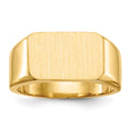 14k 15.0x10.0mm Octagon Closed Back Mens Signet Ring