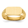14k 12.5x6.0mm Oval Open Back Signet Ring, 24.35 mm