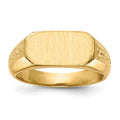 14k 12.5x6.0mm Oval Closed Back Signet Ring