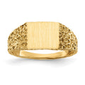 14k 8.0x7.0mm Square Open Back Signet Ring, Size 5, 26.13 mm