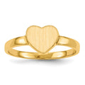 10k 6.5x7.5mm Heart Open Back Signet Ring, 2 mm
