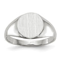 10k White Gold 9.0x9.0mm Closed Back Signet Ring, Size 6