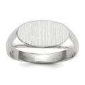 14k White Gold 13.5x7.5mm Oval Open Back Signet Ring, Size 6