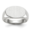 14k White Gold 15.0x9.5mm Oval Open Back Signet Ring, Size 6