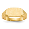 14k  8.5x5.0mm Closed Back Size 3 Childs Octagonal Signet Ring