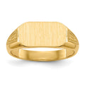 14k 10.0x5.5mm Closed Back Size 3 Childs Octagonal Signet Ring