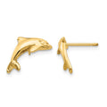 14k Dolphin Post Earrings, 11 x 9 mm