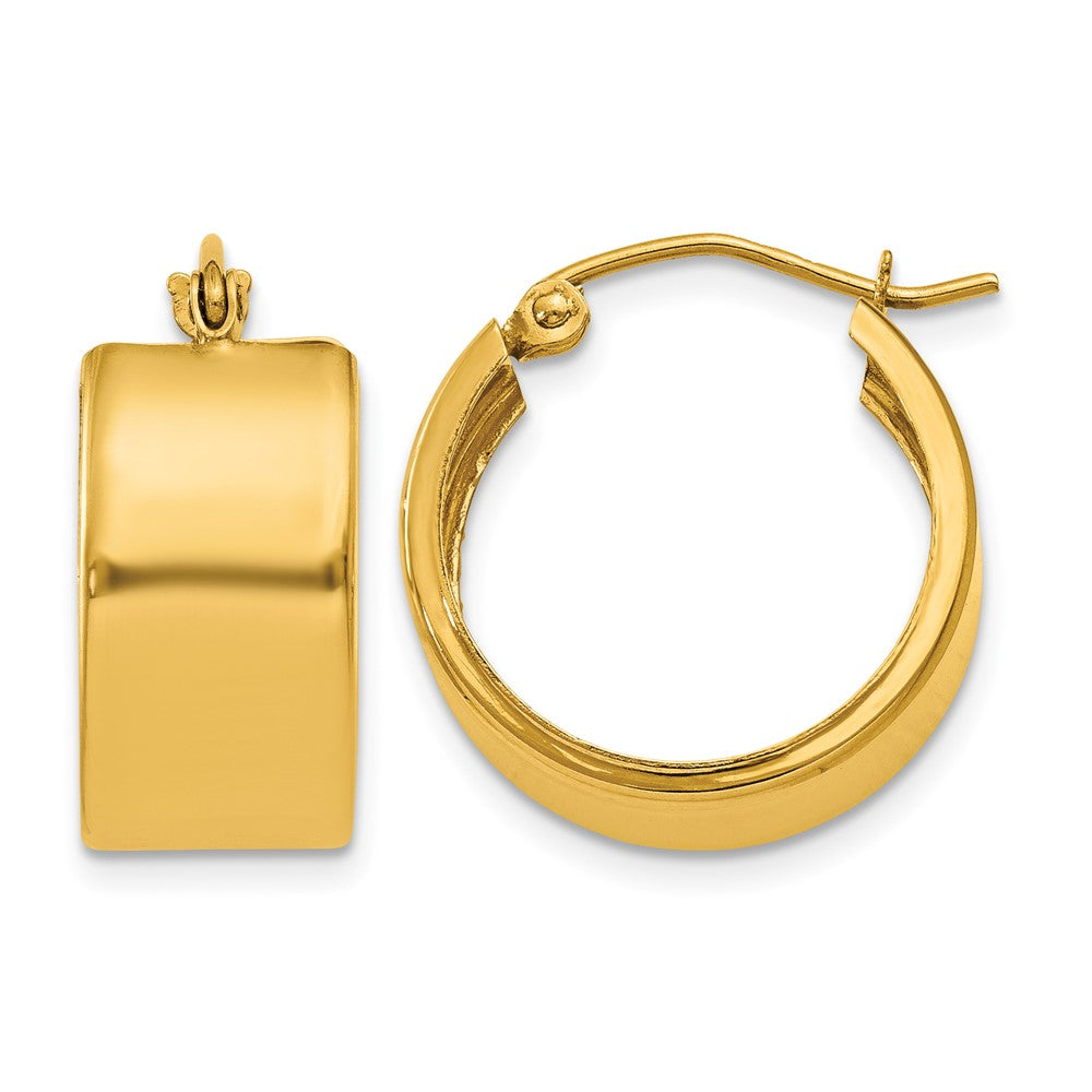 14K 8.25x16mm Polished Hoop Earrings, 15 x 8.25 mm