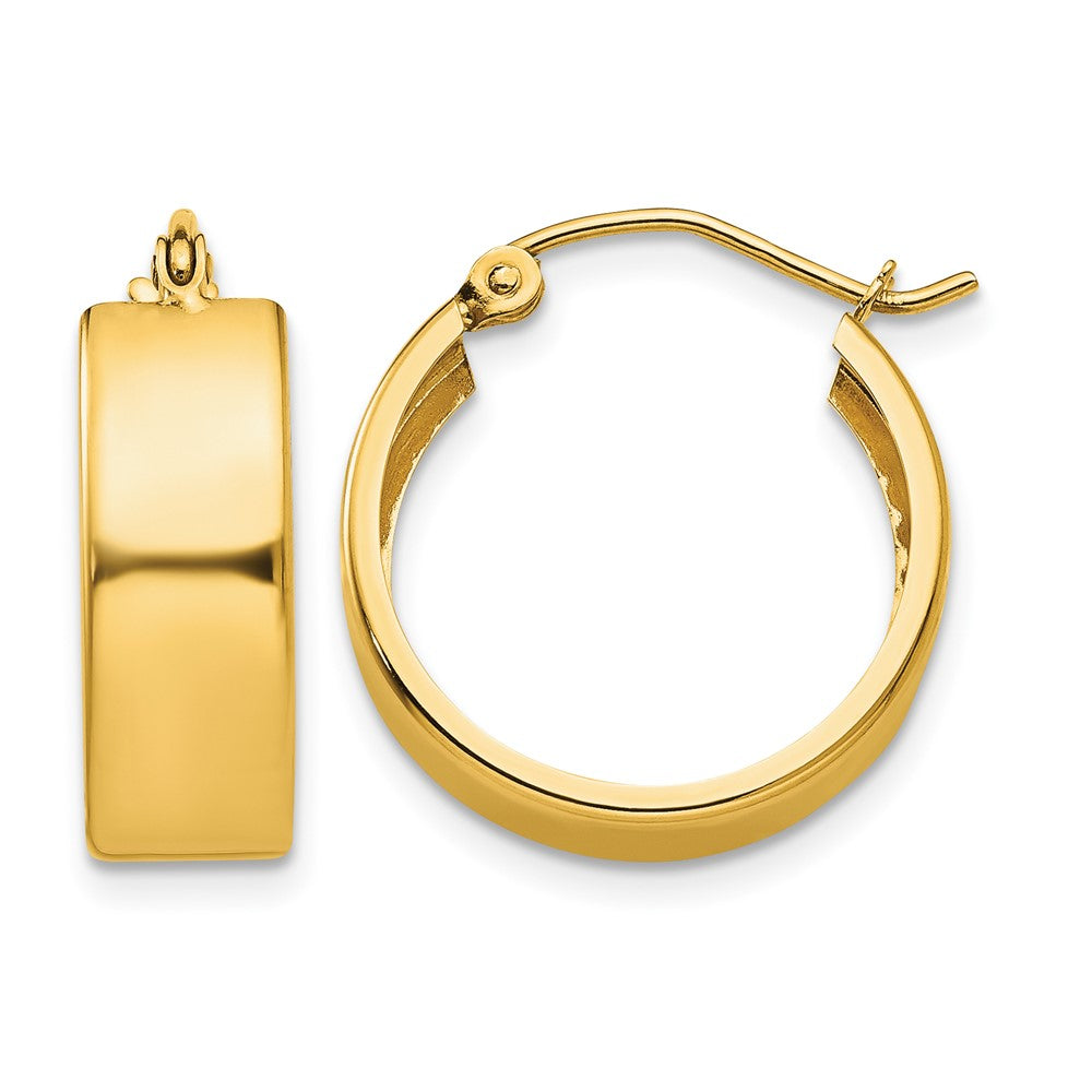 14K 5.5x18mm Polished Hoop Earrings, 13 x 5 mm