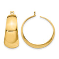 14k Polished Tapered Hoop Earring Jackets, 28 x 11 mm