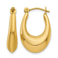 14k Polished Hoop Earrings, 9 x 5 mm