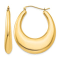 14k Polished Hoop Earrings, 38 x 7 mm
